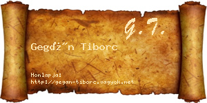 Gegán Tiborc névjegykártya